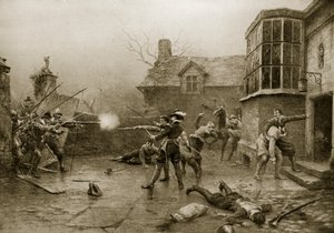 गनपाउडर Conpirators का अंतिम स्टैंड, 1606, &39;हचिन्सन की कहानी ब्रिटिश राष्ट्र की कहानी&39;, c.1923 द्वारा अर्नेस्ट क्रॉफ्ट्स