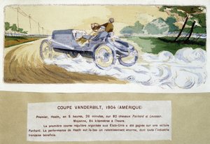 रेसिंग: 1904 में वेंडरबिल्ट कप - अर्नेस्ट मोंटौट द्वारा ड्राइंग (1878-1909)। द्वारा अर्नेस्ट मोंटोट