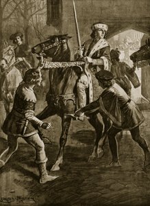 एडवर्ड IV आर्कबिशप के हर्टफ़ोर्डशायर मैनर, 1470, &39;हचिन्सन की ब्रिटिश राष्ट्र की कहानी&39; से चित्रण से उड़ता है, c.1923 द्वारा अर्नेस्ट प्रेटर