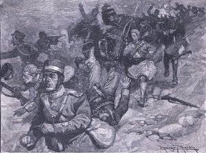 लारिसा में यूनानियों की उड़ान, इंग्लैंड के कैसल्स हिस्ट्री से चित्रण, 1900s द्वारा अर्नेस्ट प्रेटर