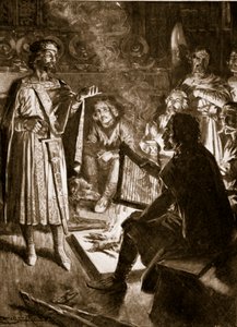 किंग कैन्यूट एंड द पोएट, &39;हचिन्सन स्टोरी ऑफ द ब्रिटिश नेशन&39; का चित्रण, c.1920