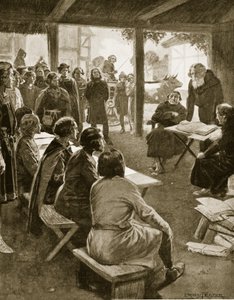 1109 में कैंब्रिज की स्थापना, &39;हचिन्सन की ब्रिटिश राष्ट्र की कहानी&39; का चित्रण, c.1923