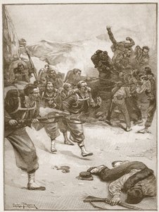 ज़ौवेस ने डैशिंग संगीन चार्ज द्वारा बैरिकेड्स में से एक लिया, आर्किबाल्ड फोर्ब्स, जीए हेंटी और मेजर आर्थर ग्रिफ़िथ द्वारा &39;उन्नीसवीं शताब्दी की लड़ाइयों&39; से चित्रण