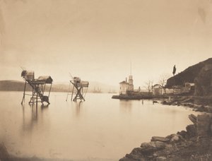 किरेच-बोर्नौ बोस्फोर में Pecheries, Kiretch-Bournou में यूरोप मत्स्य पालन..., 1854। द्वारा अर्नेस्ट डी कारंजा