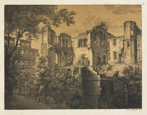 हीडलबर्ग कैसल के छह दृश्य: पश्चिमी भाग, 1820।