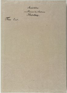हीडलबर्ग कैसल के छह दृश्य: रैपर, 1820। द्वारा अर्नस्ट फ्राइज़