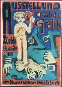 प्रदर्शनी, वोल्फ्सबर्ग कला सैलून में जर्मन ग्राफिक्स, c.1921 द्वारा अर्नस्ट लुडविग किरचनर
