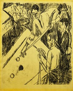 बिलियर्ड खिलाड़ी; बिलार्डपिलर, 1915 द्वारा अर्नस्ट लुडविग किरचनर