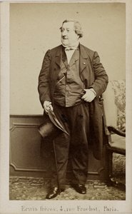 संगीतकार गियोचिनो एंटोनियो रॉसिनी का पोर्ट्रेट 1792-1868, 1860 के दशक की शुरुआत में। द्वारा इरविन हनफ्स्टेनग्लु