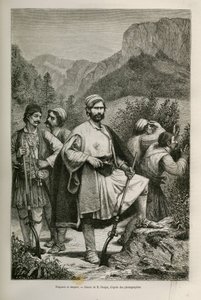 हेनरी बेले: जर्नी टू ग्रीस की कहानी को चित्रित करने के लिए ग्रीक लुटेरे और चरवाहे, पहाड़ों में साथी, ई.रोन्जट द्वारा चित्रित
