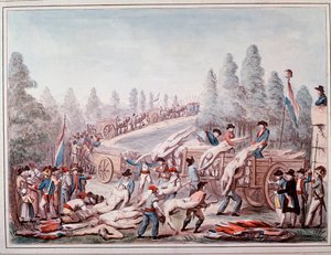 क्रांति के दौरान लाशों का परिवहन (वाटरकलर, लगभग 1790)