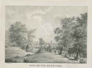 टैमवर्थ - द रिवर टेम: लिथोग्राफ, एनडी [1796-1865]