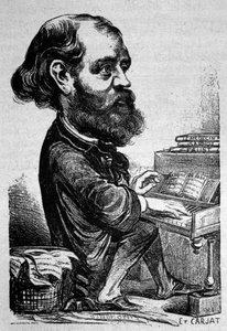 चार्ल्स गुनोद (1818 - 1893), फ्रांसीसी संगीतकार, एटिने कारजाट द्वारा कैरिकेचर। द्वारा एटिने कारजाटा