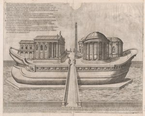 रोमन भव्यता का दर्पण: आइल ऑफ टाइबर पर मंदिर, 1582., 1582। द्वारा एटिने डुपेरासी