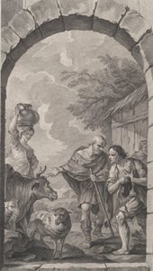 पेरिस में फाउंडलिंग्स का चैपल: एक झोपड़ी के सामने चरवाहों का समूह, 1757।