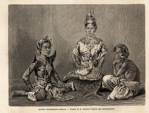 1858 से 1861 तक सियाम, कंबोडिया और लाओस के राज्यों में हेनरी मौहोट की यात्रा को चित्रित करने के लिए ई.बोकोर द्वारा चित्रित स्याम देश के नाटकीय कलाकार। एडौर्ड चार्टन द्वारा संपादित "" ले टूर डू मोंडे" में उत्कीर्णन