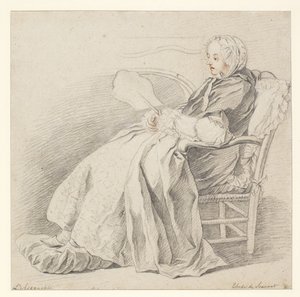 LAccouchée, c.1750 के लिए अध्ययन (कागज पर चाक)