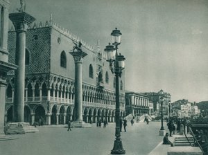 रीवा degli Schiavoni, वेनिस, इटली, 1927 के साथ डॉग्स पैलेस के मुख्य सामने द्वारा यूजेन पोपेल
