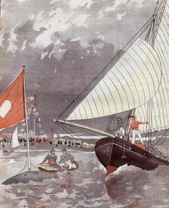 1892 में ले हावरे में मिस्टर कौरबॉइन के एक्वेरेल पर आधारित रेगेट। द्वारा यूजीन (बाद में) कौरबोइन