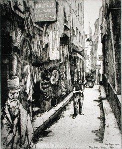 पेरिस की सड़क, '1 से 20वीं तक: पेरिस की व्यवस्था...', 1903 में प्रकाशित (नक़्क़ाशी) द्वारा यूजीन बियोट