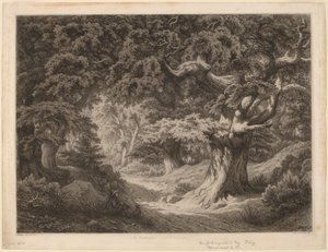 फॉनटेनब्लियू का शारलेमेन वन, 1861। द्वारा यूजीन ब्लेरी