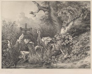 वाटर डॉक एंड ब्रैम्बल्स ऐट ए स्लुइस, 1843। द्वारा यूजीन ब्लेरी