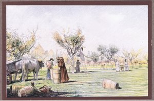 1919 में दाख की बारी में काम करने वाले फ्रायर गिल्स द्वारा यूजीन बर्नैंड