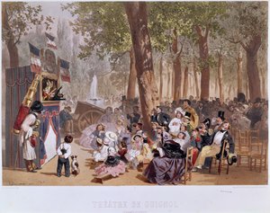 1856 में चैंप्स एलिसीज़ पर द गुइग्नोल थिएटर