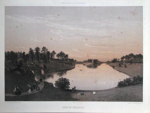 'पेरिस इन इट्स स्प्लेंडर' से बोइस डी बोलोग्ने, c.1860 (लिथो) द्वारा यूजीन सिसेरी