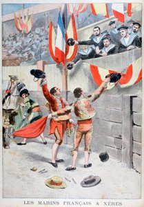 एक बैल की लड़ाई देख रहे फ्रांसीसी नाविक, ज़ेरेस, स्पेन, 1899 द्वारा यूजीन डंबलान्स