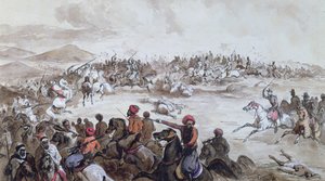 हेनरी डी ओरलेंस (1822-97) ड्यूक ऑफ ऑमले द्वारा अब्द अल-कादर (1808-83) जनजाति पर कब्जा, 16 मई 1843, सी .1843