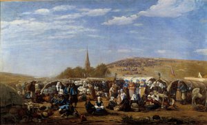 1858 में ब्रिटनी में धार्मिक उत्सव में संत ऐनी ला पालुद को क्षमा। यूजीन लुई बौडिन (1824-1898) 1858 ले हावरे, मुसी डेस बीक्स आर्ट्स द्वारा पेंटिंग। द्वारा यूजीन लुई बौडिन
