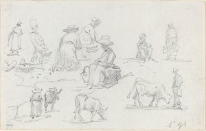 किसान और गाय [रेक्टो], 1877। द्वारा यूजीन लुई बौडिन