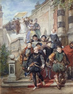 1869 में गार्डन में एक सीढ़ी से उतरता हुआ एक शाही जुलूस द्वारा यूजीन लुई लामिया