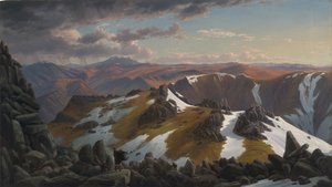 1863 के माउंट कोसियसको के उत्तरी शीर्ष से उत्तर-पूर्वी दृश्य