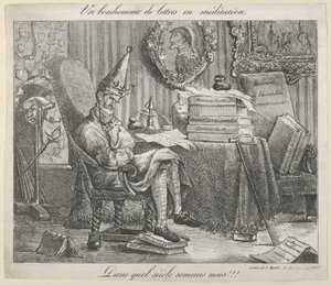 ए लिटरेरी फेलो मेडिटेटिंग, 1821., 1821। द्वारा यूजीन डेलाक्रोइक्स