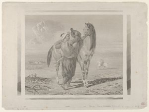 ए तुर्क सैडलिंग हिज हॉर्स, 1824., 1824। द्वारा यूजीन डेलाक्रोइक्स
