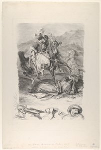 जियाउर और पाशा का मुकाबला, 1827, 1827। द्वारा यूजीन डेलाक्रोइक्स
