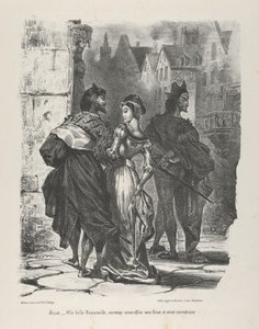 फॉस्ट ट्राईंग टू सिड्यूस मारगुएराइट गोएथे, फॉस्ट, 1825-27।, 1825-27। द्वारा यूजीन डेलाक्रोइक्स