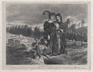 हेमलेट कंटेम्पलेटिंग योरिक की खोपड़ी, 1828, 1828।
