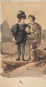 कब्रिस्तान में हेमलेट और होरेशियो, 1827-28। द्वारा यूजीन डेलाक्रोइक्स