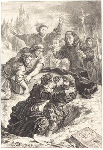 ओफेलिया अधिनियम V, दृश्य I, 1843 की कब्र में हेमलेट और लैर्टेस। द्वारा यूजीन डेलाक्रोइक्स