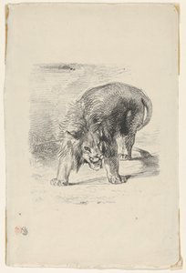 लायन स्टैंडिंग, 1833., 1833। द्वारा यूजीन डेलाक्रोइक्स