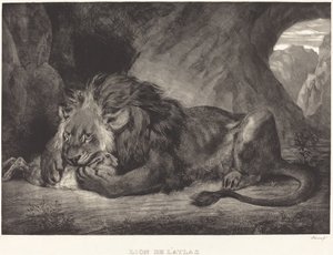 एटलस पर्वत का शेर लायन डे ला एटलस, 1829। द्वारा यूजीन डेलाक्रोइक्स