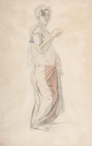 मोरक्कन कॉस्टयूम में खड़ी महिला, सीए। 1834. द्वारा यूजीन डेलाक्रोइक्स
