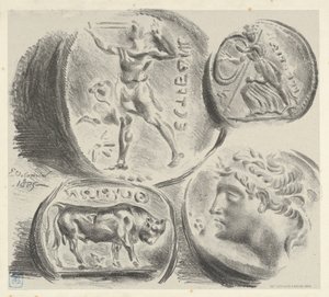 चार ग्रीक सिक्कों का अध्ययन, 1825, 1825। द्वारा यूजीन डेलाक्रोइक्स