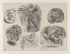 छह यूनानी सिक्कों का अध्ययन, 1825, 1825। द्वारा यूजीन डेलाक्रोइक्स