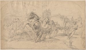 द रनवे कैरिज, 1830s। द्वारा यूजीन डेलाक्रोइक्स