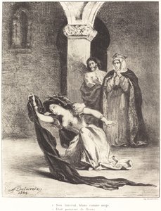 ओफेलिया अधिनियम IV का गीत, दृश्य V, 1834। द्वारा यूजीन डेलाक्रोइक्स