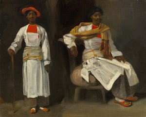 कलकत्ता से एक भारतीय के दो अध्ययन, बैठे और खड़े, सी। 18231824। द्वारा यूजीन डेलाक्रोइक्स
